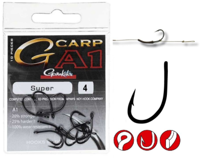 Крючок одинарный Gamakatsu A1 G-Carp Super №4