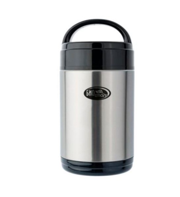Термос Biostal 1,8л c широким горлом c двумя металлическими контейнерами