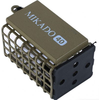 Кормушка Mikado с квадратным дном темно-оливковая 25х30х44мм 60г  Кормушка Mikado с квадратным дном темно-оливковая 25х30х44мм 60г