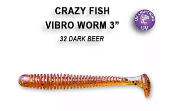 Приманка силиконовая Crazy Fish Vibro Worm 3" 7,5см (11-75-32-6)