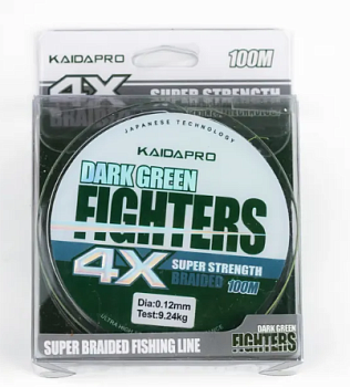 Плетеный шнур Kaida Fighters PE X4 100м (0.12mm)