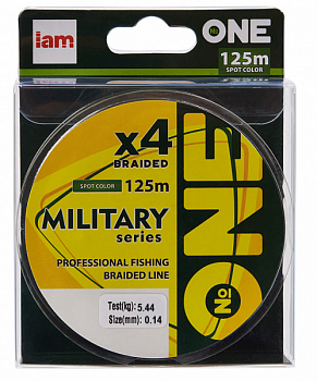 Плетеный шнур Iam №One Military X4 125м Spot color (0.14мм)