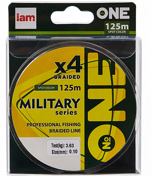 Плетеный шнур Iam №One Military X4 125м Spot color (0.10мм)