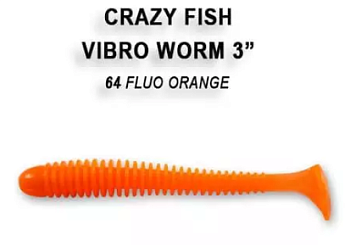 Приманка силиконовая Crazy Fish Vibro Worm 3" 7,5см (11-75-64-6)