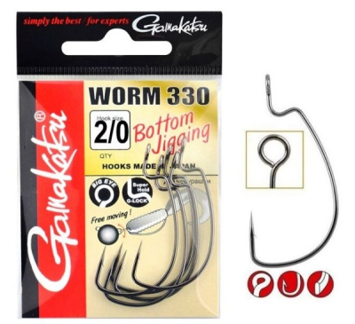 Крючок офсетный Gamakatsu Worm330 Bottom Jigging №2/0