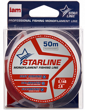 Леска Iam Starline монофильная 50м Transparent (0.148мм)