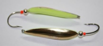 Блесна зимняя ЖОР Алтынка одностволка, светонакопительная, 13g Блесна зимняя ЖОР Алтынка одностволка, светонакопительная, 13g