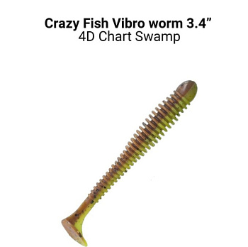 Приманка силиконовая Crazy Fish Vibro Worm Floating 3.4'' 8,5см (13-85-4d-6-F)