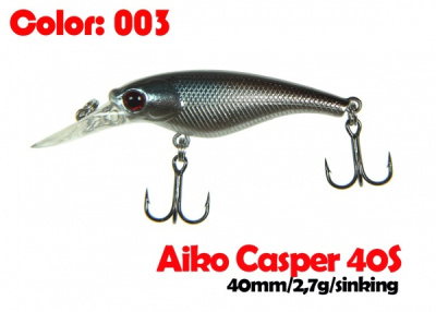 Воблер AIKO Casper 40S, 40mm 2.7g, (тонущий) Воблер AIKO Casper 40S, 40mm 2.7g, (тонущий)