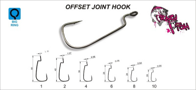 Крючок офсетный Crazy Fish Offset Joint Hook №1 