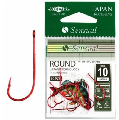 Крючки Mikado Sensual Round With Barbs, №10 Red (10шт)