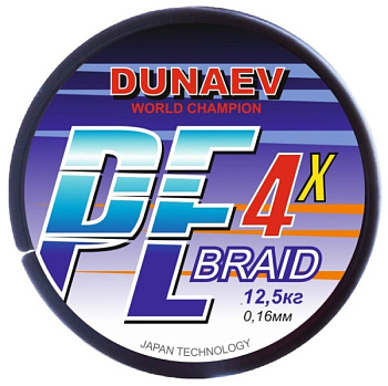 Плетеный шнур Dunaev Braid PE X4 150м (0.16мм)