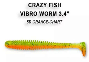 Приманка силиконовая Crazy Fish Vibro Worm 3.4" 8,5см (13-85-5d-6)