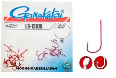 Крючок одинарный Gamakatsu LS-1310R Red №22 Крючок одинарный Gamakatsu LS-1310R Red №22