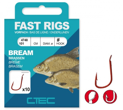 Крючок + поводок Spro C-tec Bream 45cm, 0.16mm, №10 (10шт)