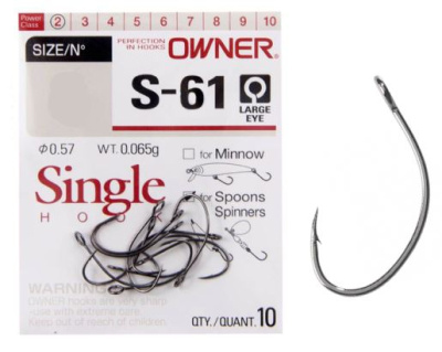 Крючок одинарный Owner 51576 S-61 Крючок одинарный Owner 51576 S-61
