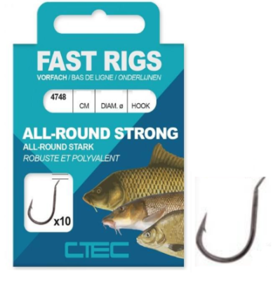 Крючок + поводок Spro C-tec Allround Strong 50см 0.24мм №10¶