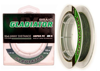 Плетеный шнур Gladiator 135м (0.35mm, Зеленый)