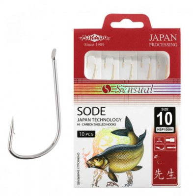 Крючок + поводок Mikado Sensual Sode, №10 NI, 70см (10шт) Крючок + поводок Mikado Sensual Sode, №10 NI, 70см (10шт)