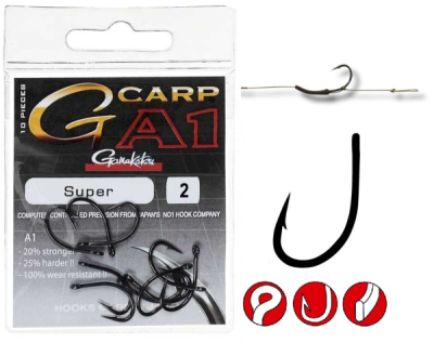 Крючок одинарный Gamakatsu A1 G-Carp Super №2