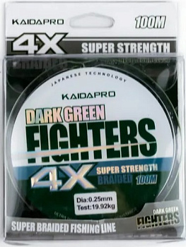 Плетеный шнур Kaida Fighters PE X4 100м (0.25mm)