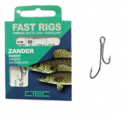 Двойник + поводок Spro C-Tec Zander Ryder, 60cm, 0.25mm, №1 (10шт)