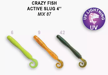 Приманка силиконовая Crazy Fish Active Slug 4" 10см (31-100-M87-6)
