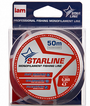 Леска Iam Starline монофильная 50м Transparent (0.203мм)