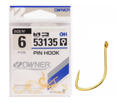 Крючок одинарный Owner Pin Hook Gold №6