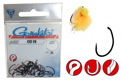 Крючки Gamakatsu C12, №16, Black, (25шт) Крючки Gamakatsu C12, №16, Black, (25шт)