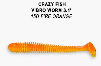 Приманка силиконовая Crazy Fish Vibro Worm 3.4" 8,5см (13-85-15d-6)