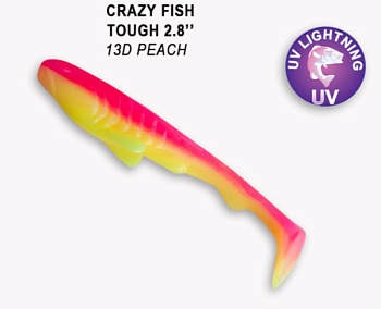 Приманка силиконовая Crazy Fish Tough 2.8" 7см  (59-70-13d-6)