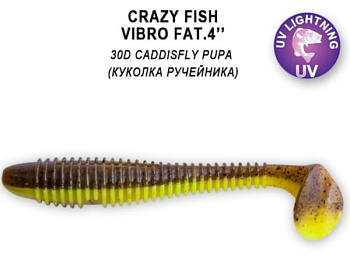 Приманка силиконовая Crazy Fish Vibro Fat 4" 10cм (15-100-30d-6)