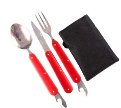 Набор столовых приборов Следопыт в чехле (вилка. ложка. нож) на блистере Набор столовых приборов Следопыт в чехле (вилка. ложка. нож) на блистере