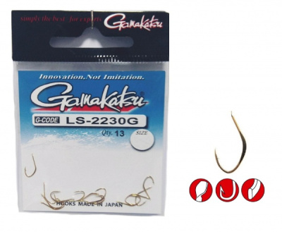 Крючки Gamakatsu LS-2230G, N/L, №18, (13шт) Крючки Gamakatsu LS-2230G, N/L, №18, (13шт)