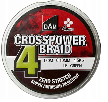 Плетеный шнур Dam Crosspower 4-Braid 150м  (0.10mm)
