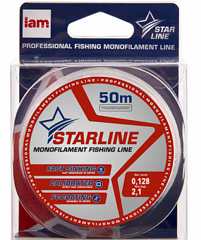 Леска Iam Starline монофильная 50м Transparent (0.128мм)