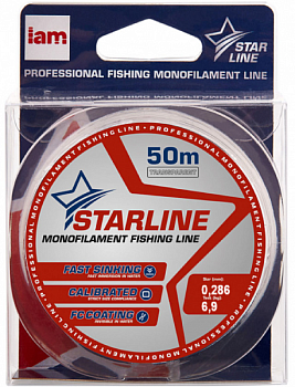 Леска Iam Starline монофильная 50м Transparent (0.286мм)
