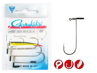 Крючки Gamakatsu Drop Shot Jig 90, №4/0, (3шт) Крючки Gamakatsu Drop Shot Jig 90, №4/0, (3шт)