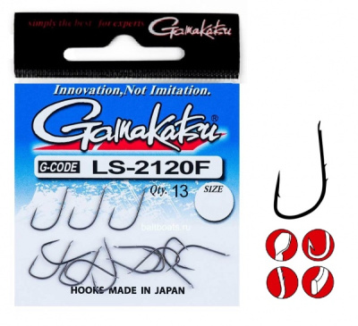Крючки Gamakatsu LS-2120F, N/L, №10, (13шт) Крючки Gamakatsu LS-2120F, N/L, №10, (13шт)