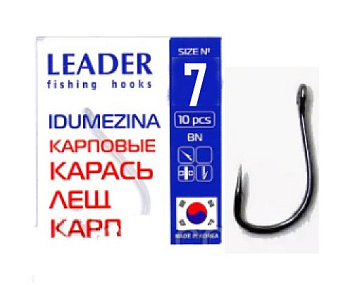 Крючок одинарный Leader Idumezina BN (№7)