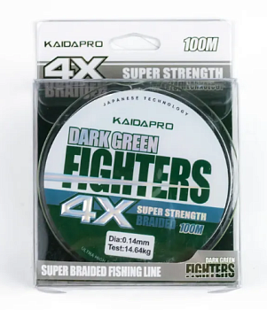 Плетеный шнур Kaida Fighters PE X4 100м (0.14mm)
