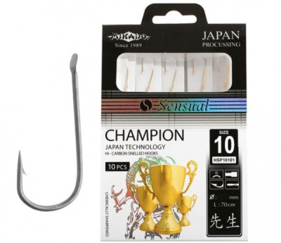 Крючок с поводком Mikado Sensual Champion NI 70см №10 Крючок с поводком Mikado Sensual Champion NI 70см №10