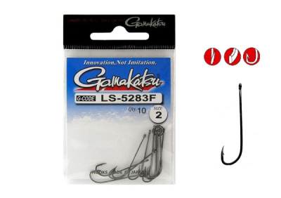 Крючки Gamakatsu LS-5283F, N/L, №2, (7шт) Крючки Gamakatsu LS-5283F, N/L, №2, (7шт)