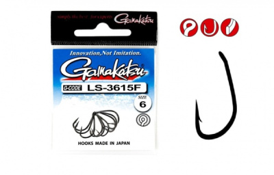 Крючки Gamakatsu LS-3615F, N/L, №6, Black, (10шт) Крючки Gamakatsu LS-3615F, N/L, №6, Black, (10шт)