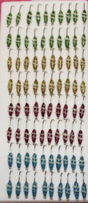 Мормышка фосфорная винтовая с глазком с отв. №8 зелн.кр.винт¶