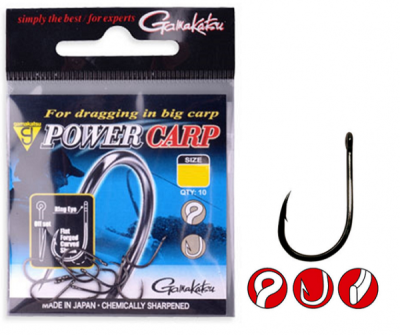 Крючки Gamakatsu Power Carp Ring Eye NSB №18 (10шт)