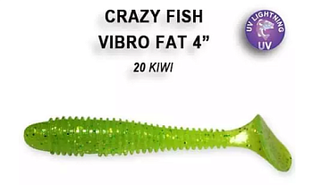 Приманка силиконовая Crazy Fish Vibro Fat 4" 10cм (14-100-20-6)
