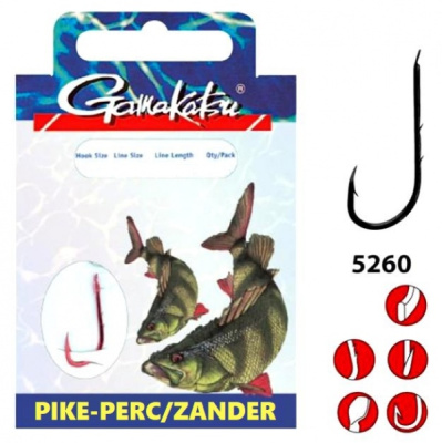 Крючки Gamakatsu BKS-5260R, Perch 50 cm, №10, (10шт) Крючки Gamakatsu BKS-5260R, Perch 50 cm, №10, (10шт)