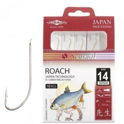 Крючок с поводком Mikado Sensual Roach NI 70см №14 Крючок с поводком Mikado Sensual Roach NI 70см №14